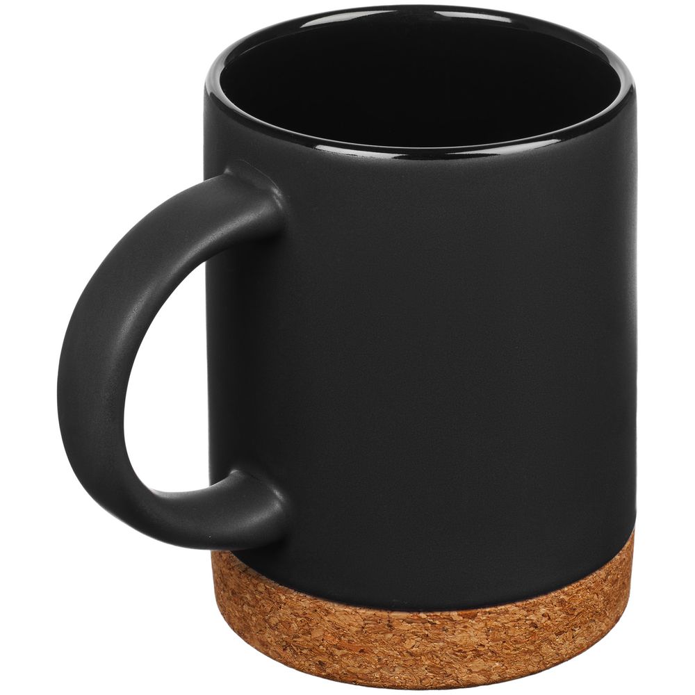 Кружка с пробковой подставкой Corky, черная — изображение 3