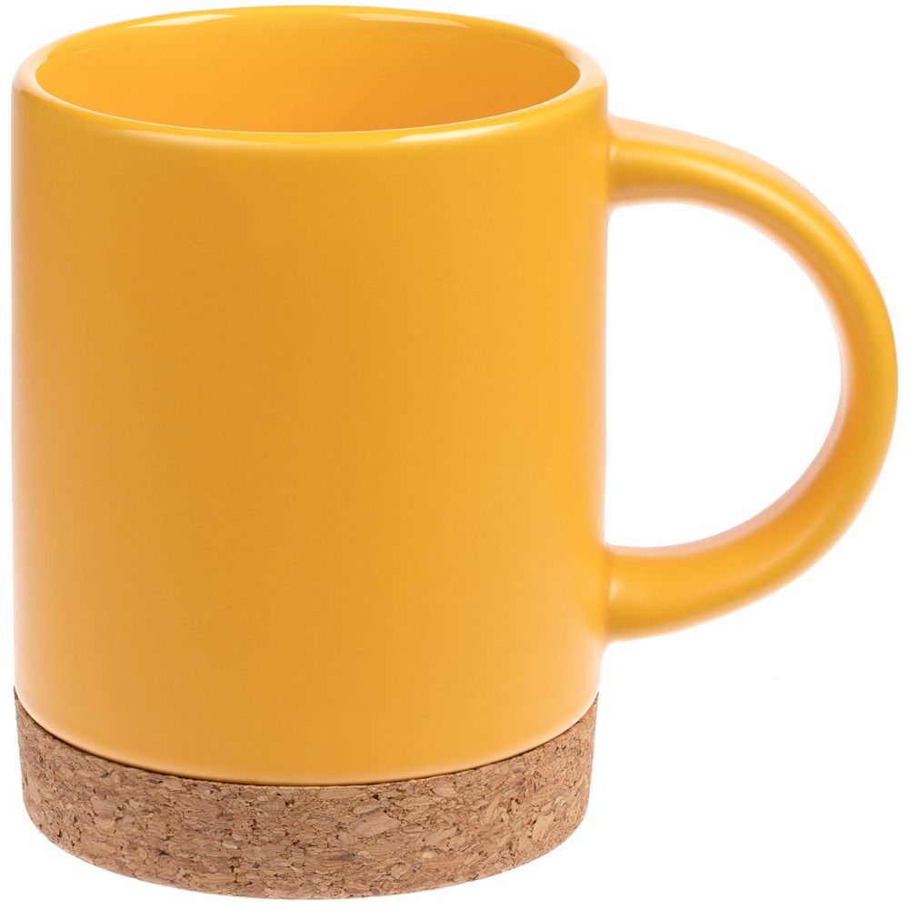 Кружка с пробковой подставкой Corky, желтая — изображение 2