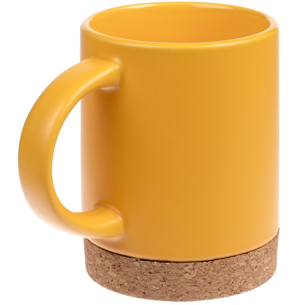 Кружка с пробковой подставкой Corky, желтая — изображение 3