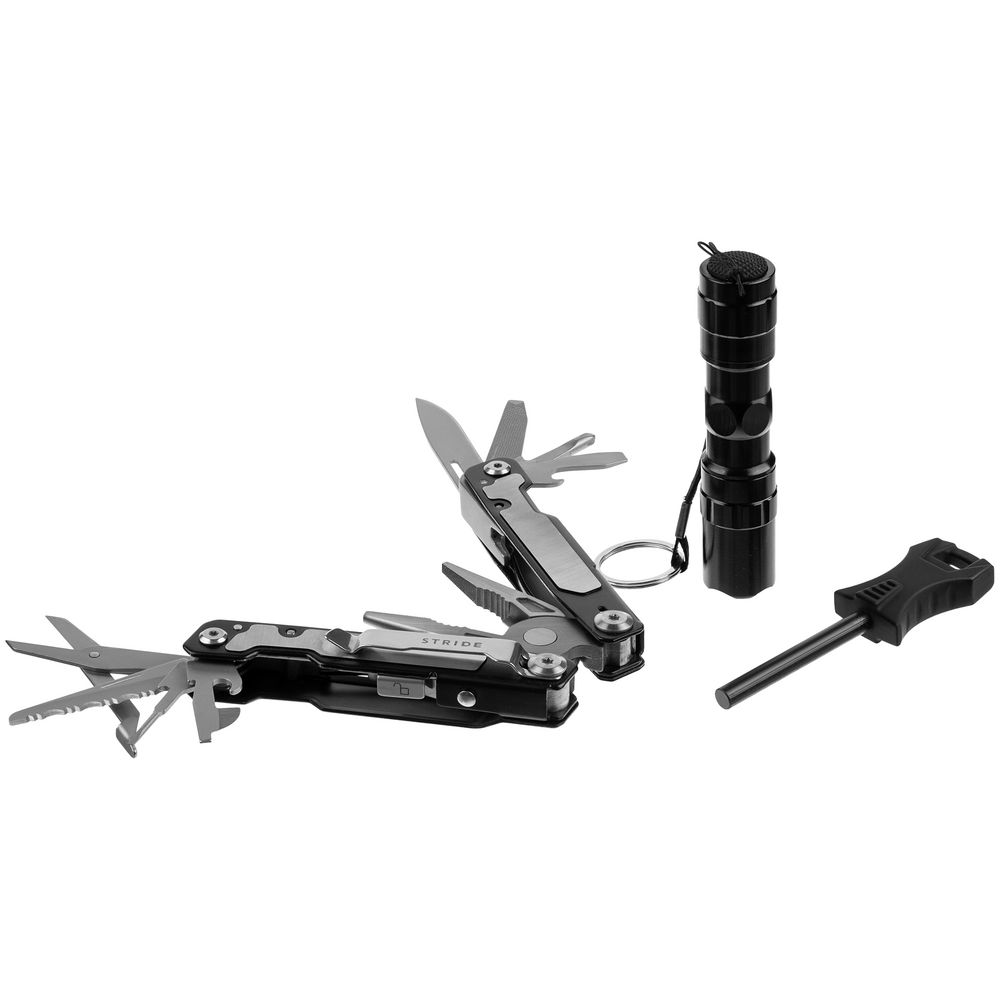 Набор Forster: мультиинструмент, фонарик, огниво, черный — изображение 2