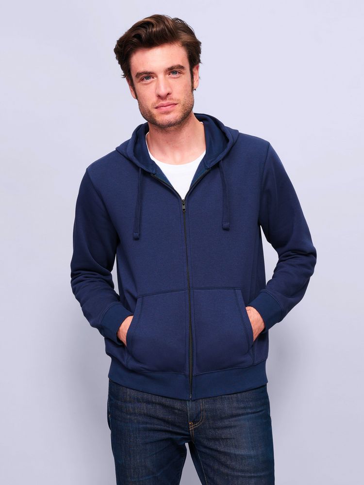 Толстовка мужская на молнии с капюшоном Spike Men, темно-синяя — изображение 7