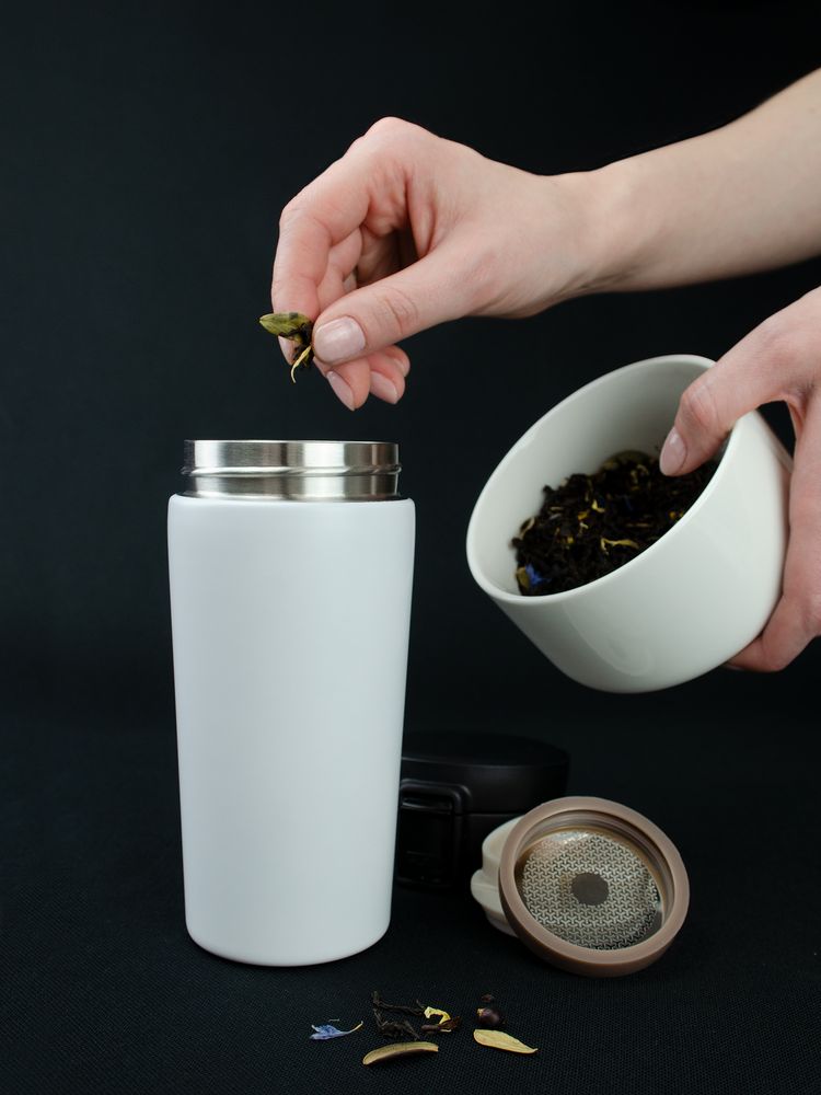 Термостакан с ситечком No Leak Infuser, белый — изображение 9