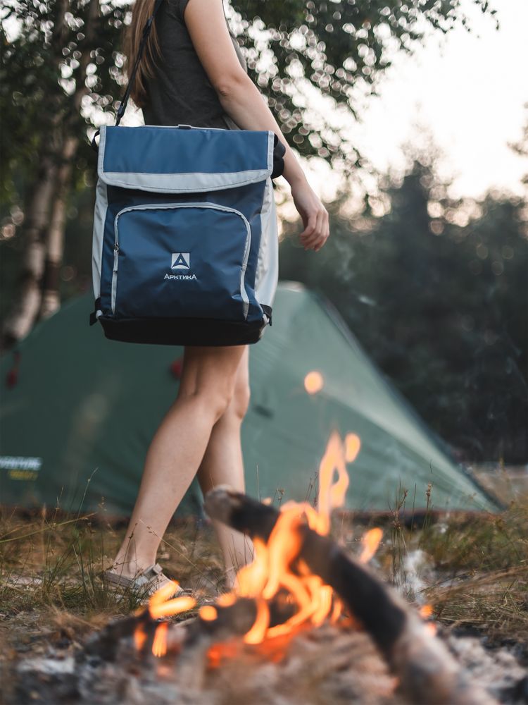 Термосумка с люком «Арктика», M, синяя — изображение 6