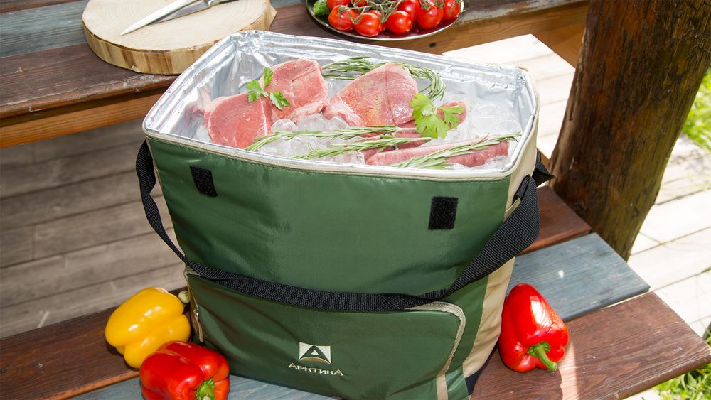 Термосумка с люком «Арктика», M, зеленая — изображение 4