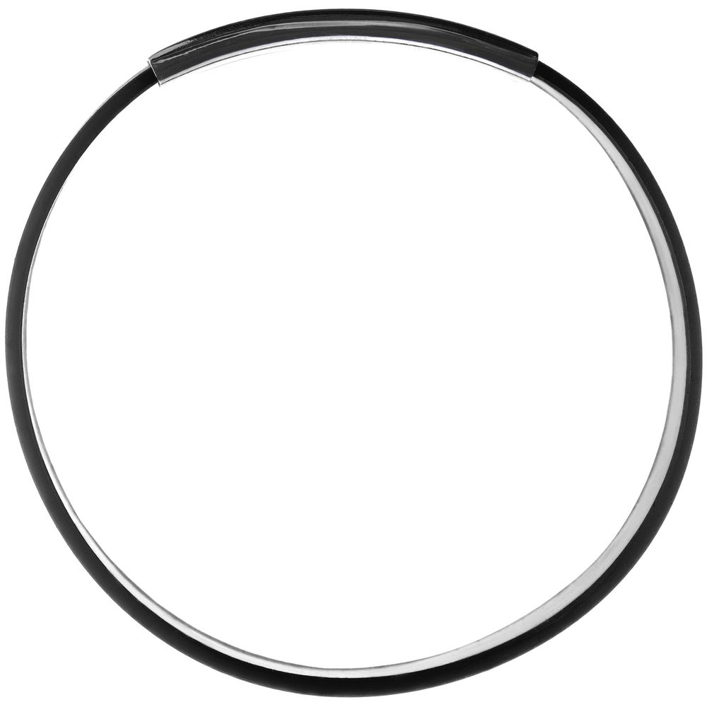 Силиконовый браслет Brisky с металлическим шильдом, черный — изображение 4