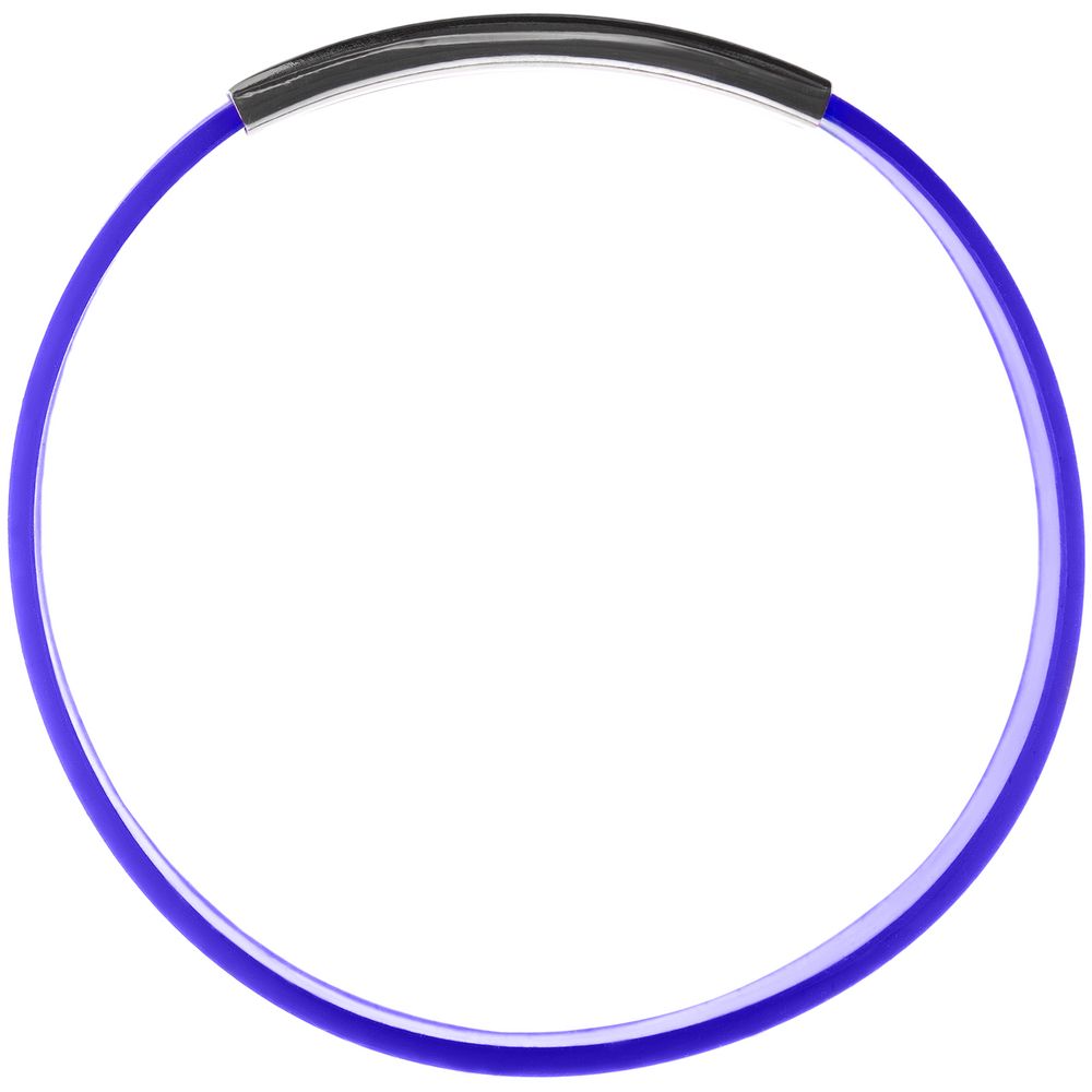 Силиконовый браслет Brisky с металлическим шильдом, синий — изображение 4