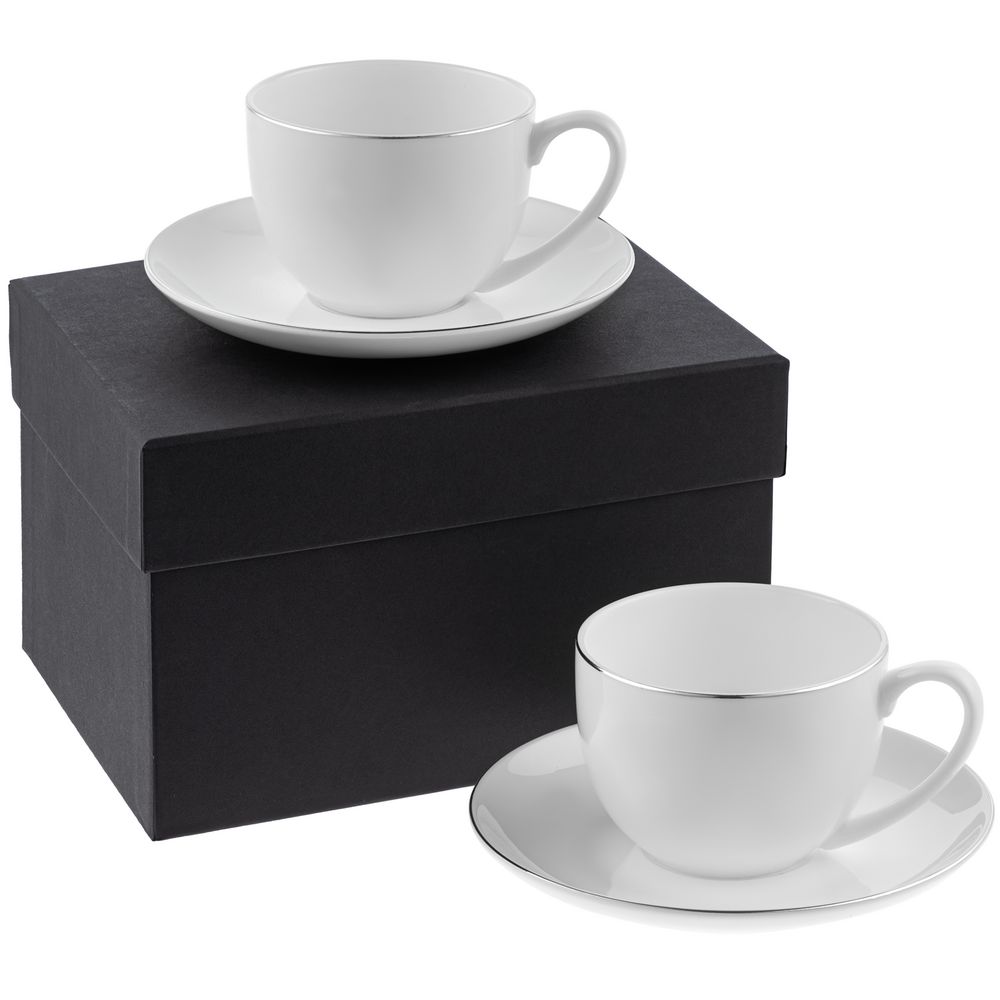 Набор на 2 персоны Select, белый с серебристой отводкой — изображение 2