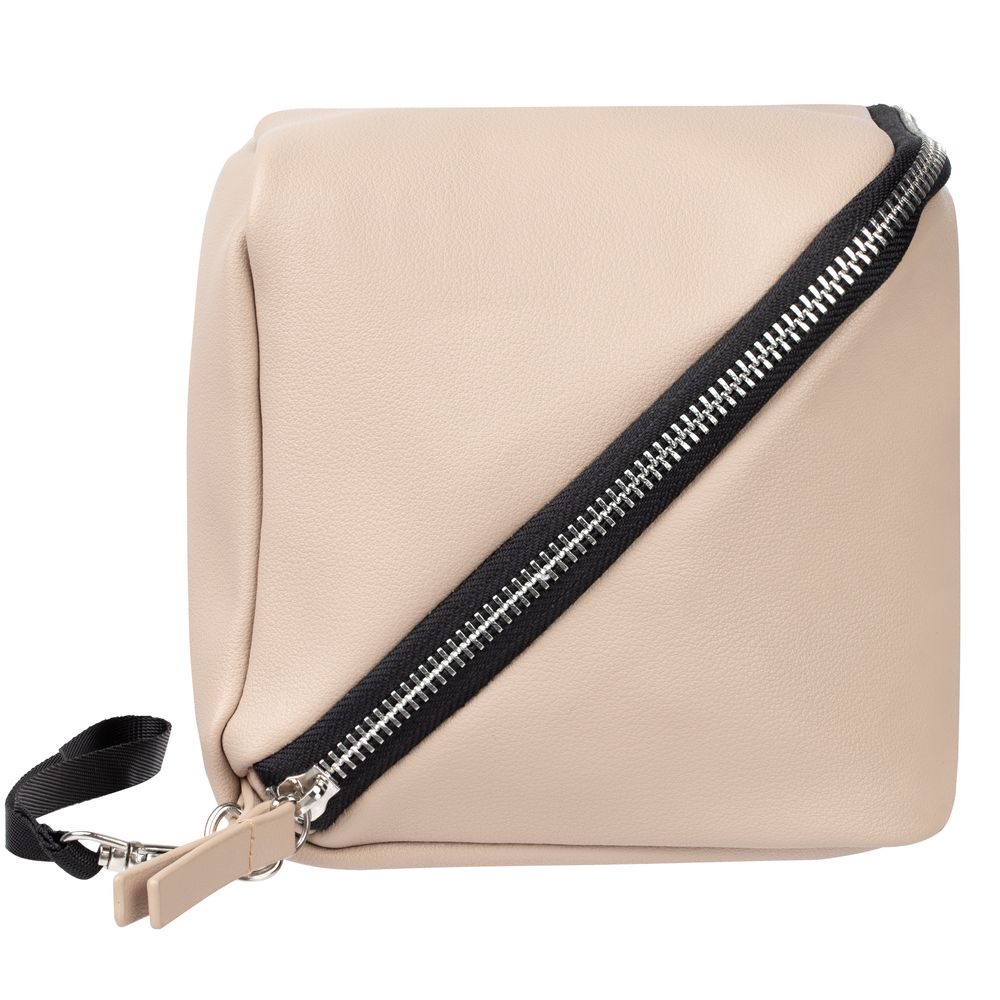 Дорожная косметичка Cubo, бежевая с логотипом — изображение 7