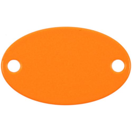 Шильдик металлический Alfa Oval, оранжевый неон