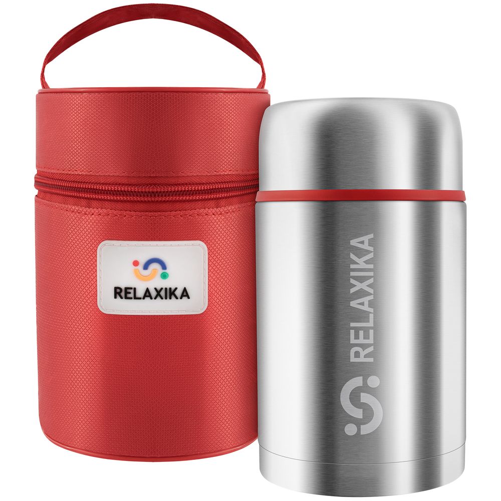 Термос для еды Relaxika 700, в чехле, стальной — изображение 2