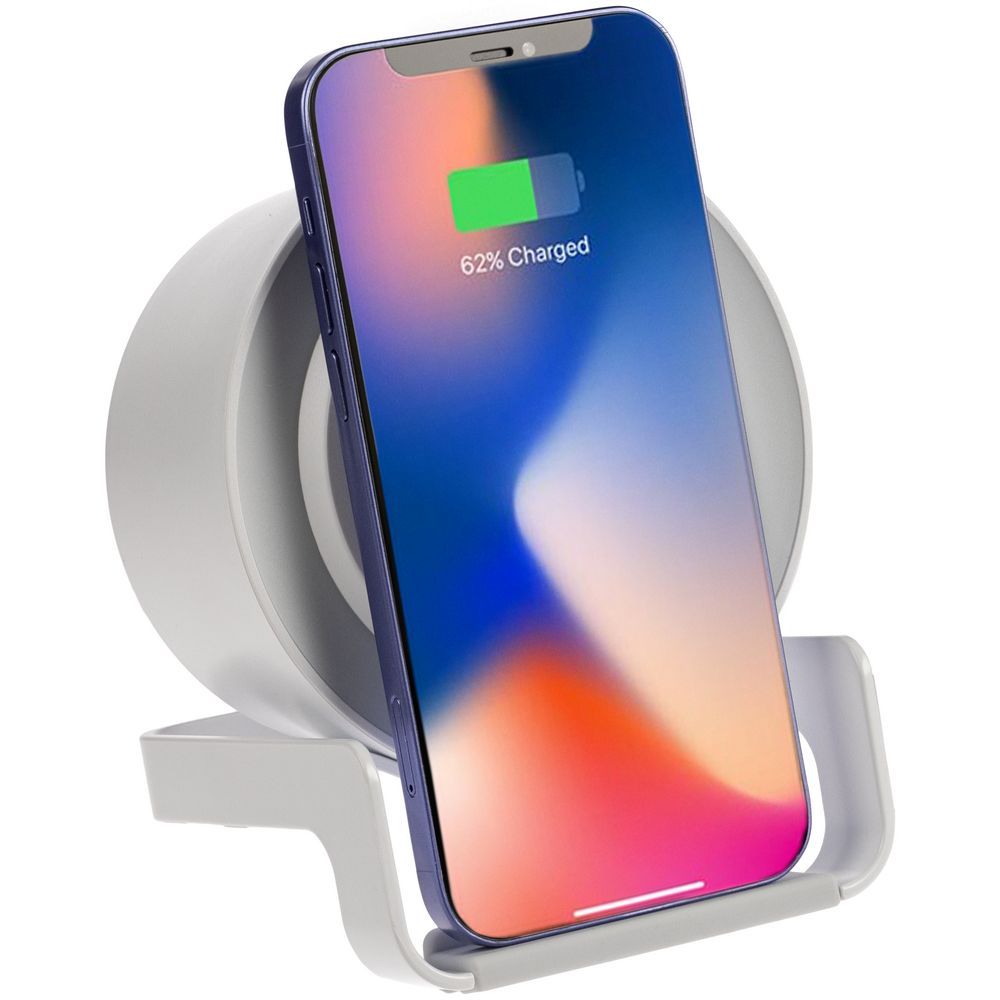 Лампа с колонкой и беспроводной зарядкой moonLight, белая — изображение 7