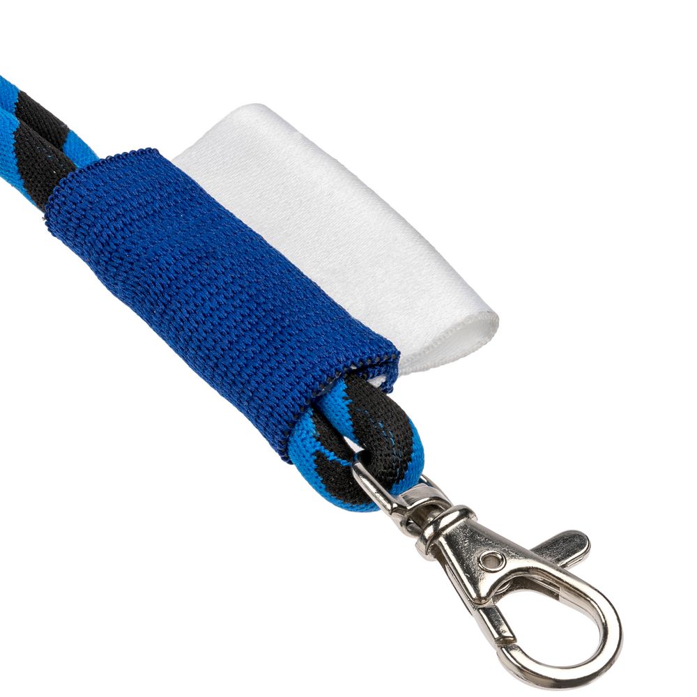 Шнурок для бейджа Tube Long, черный с синим — изображение 4