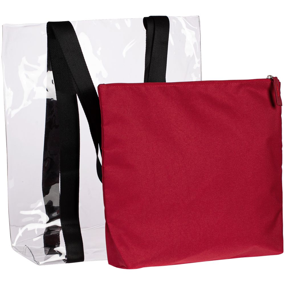 Шопер Clarity с красным органайзером, прозрачный — изображение 4