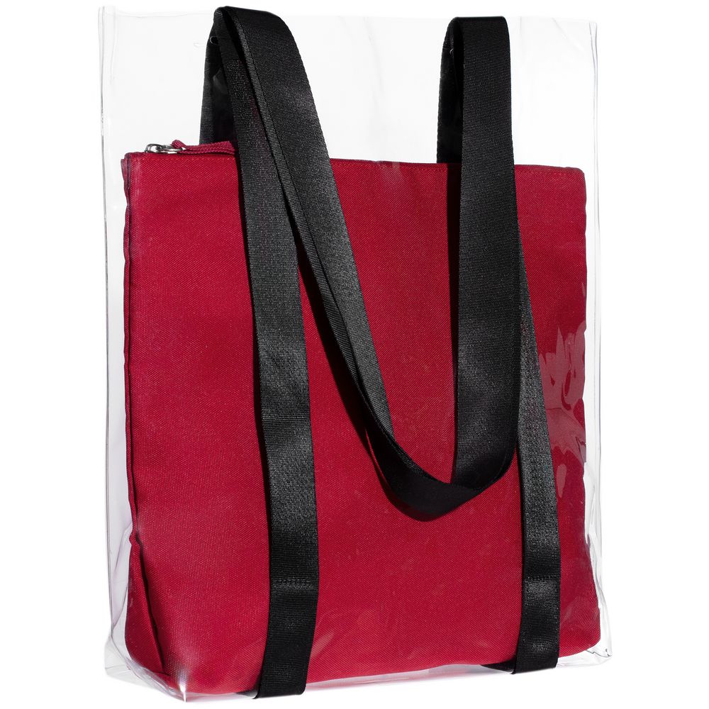 Шопер Clarity с красным органайзером, прозрачный — изображение 2