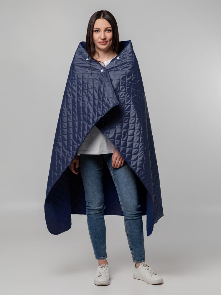 Плед-пончо для пикника SnapCoat, синий — изображение 9