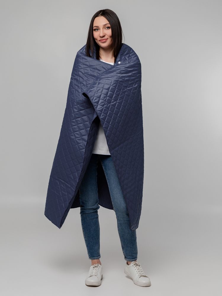 Плед-пончо для пикника SnapCoat, синий — изображение 7