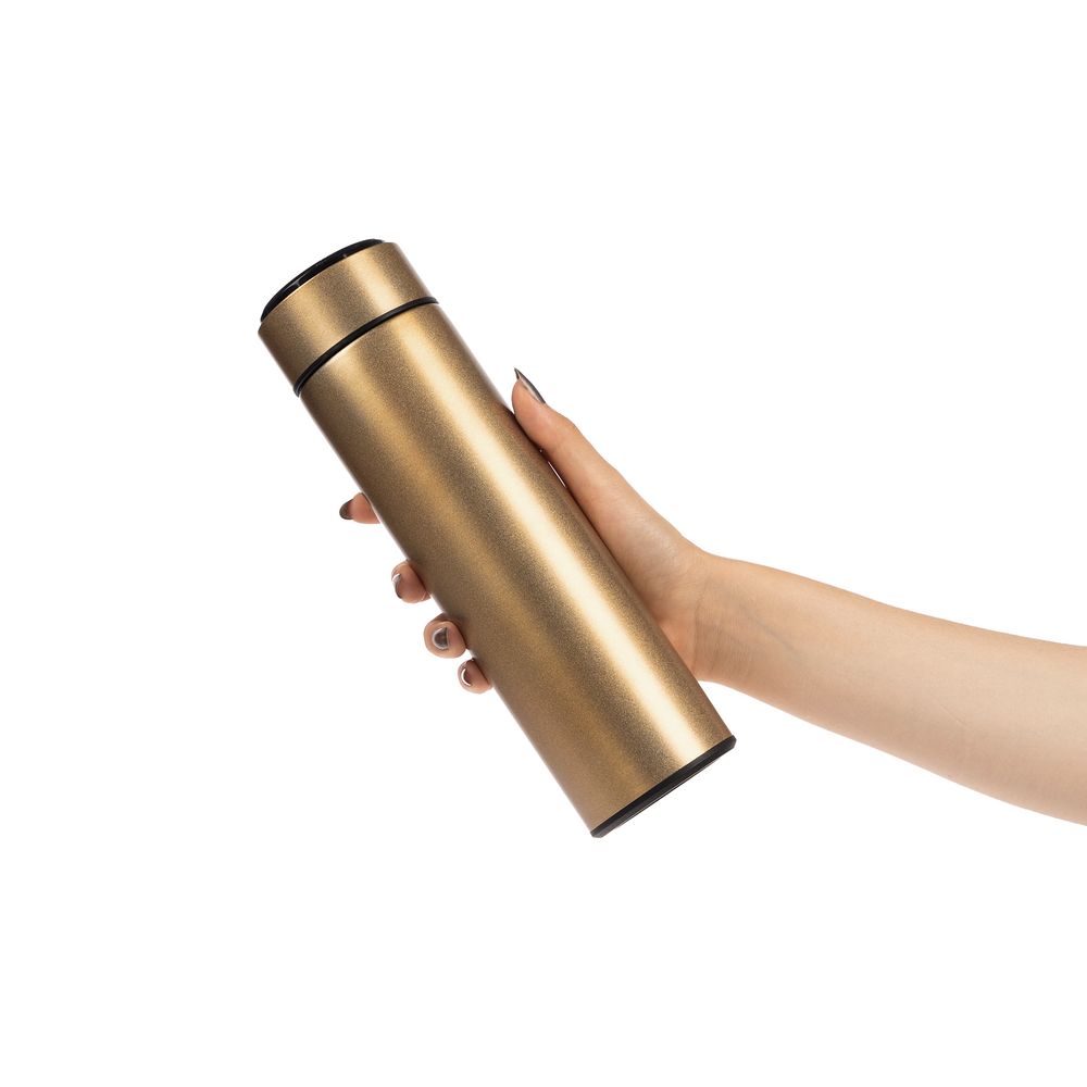 Смарт-бутылка с заменяемой батарейкой Long Therm, золотистая — изображение 7