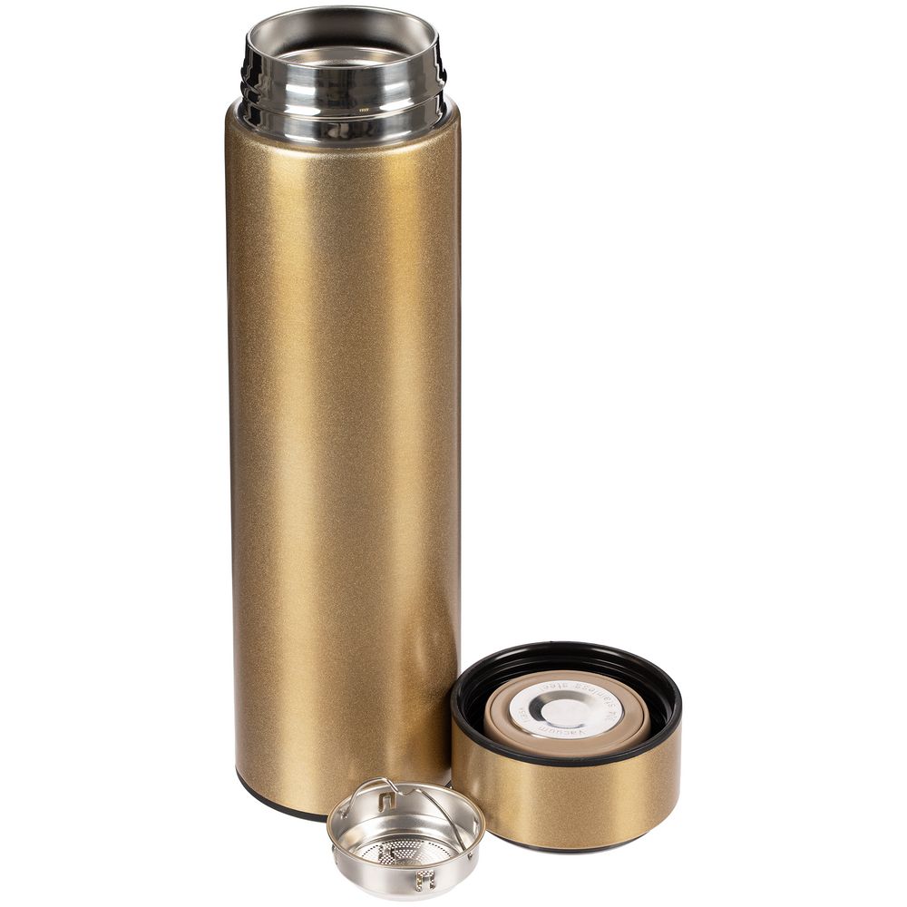 Смарт-бутылка с заменяемой батарейкой Long Therm, золотистая — изображение 3