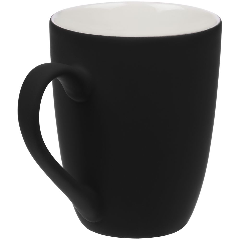 Кружка Good Morning с покрытием софт-тач, ver.2, черная — изображение 3