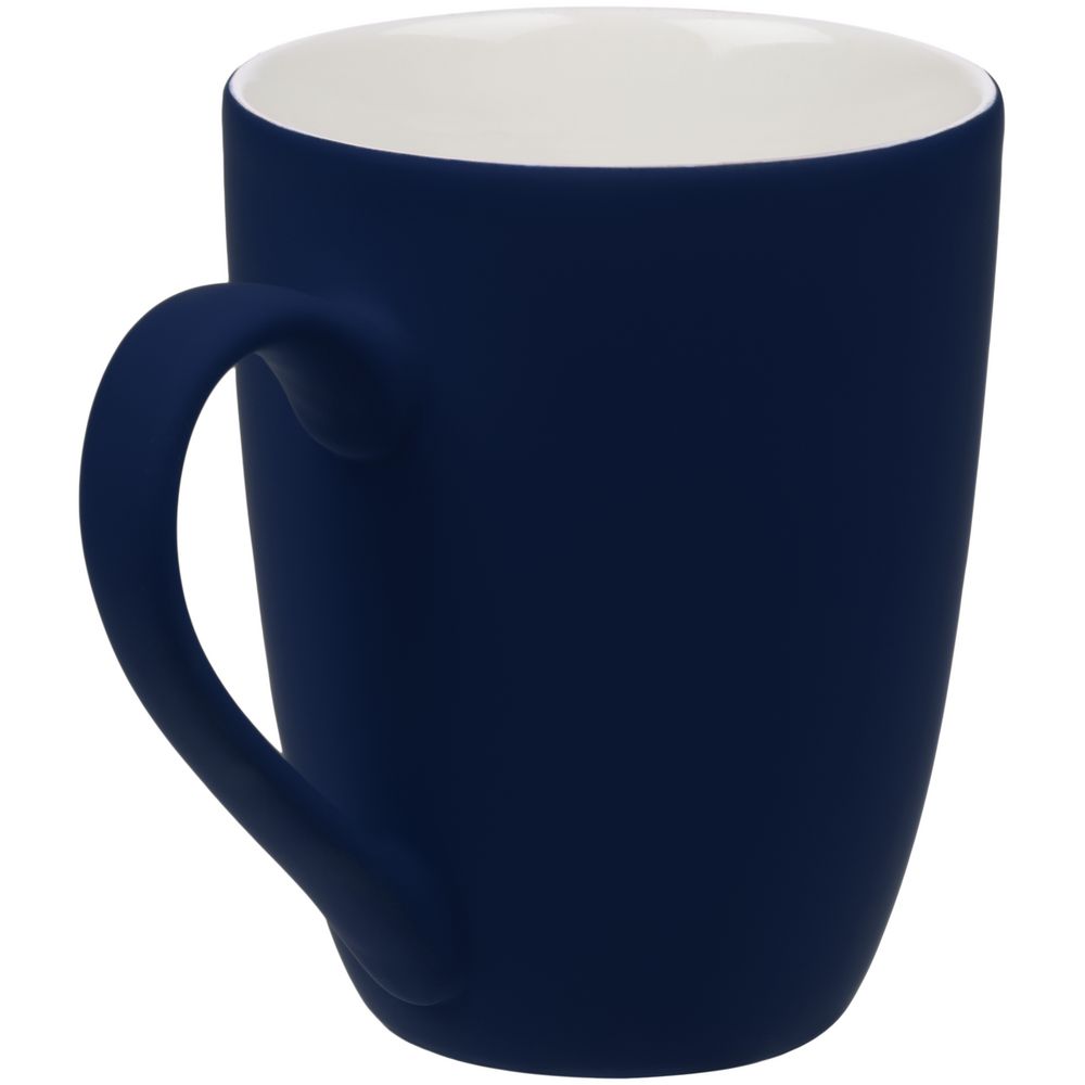 Кружка Good Morning с покрытием софт-тач, ver.2, темно-синяя — изображение 3