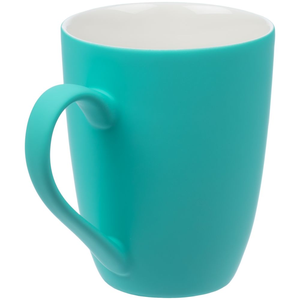 Кружка Good Morning с покрытием софт-тач, ver.2, бирюзовая — изображение 3