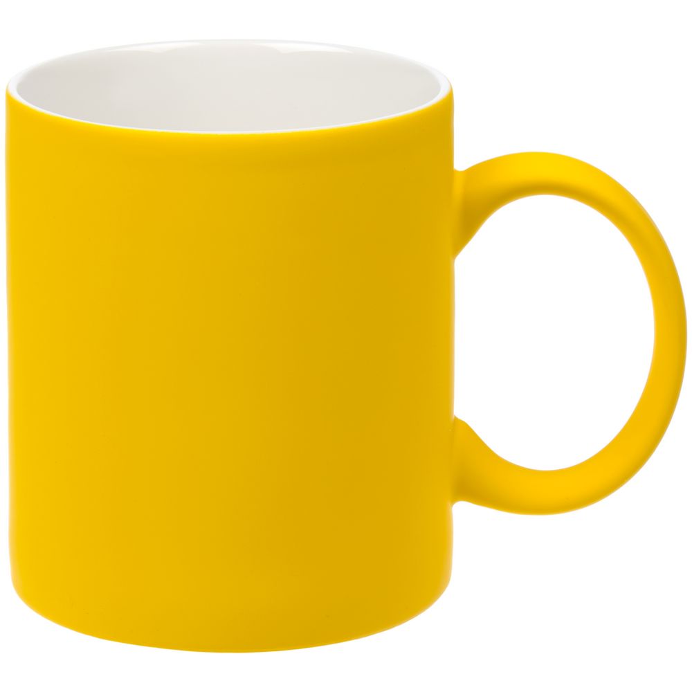 Кружка Promo Soft c покрытием софт-тач, желтая — изображение 2