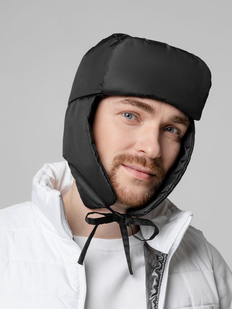 Шапка-ушанка Shelter, черная — изображение 12