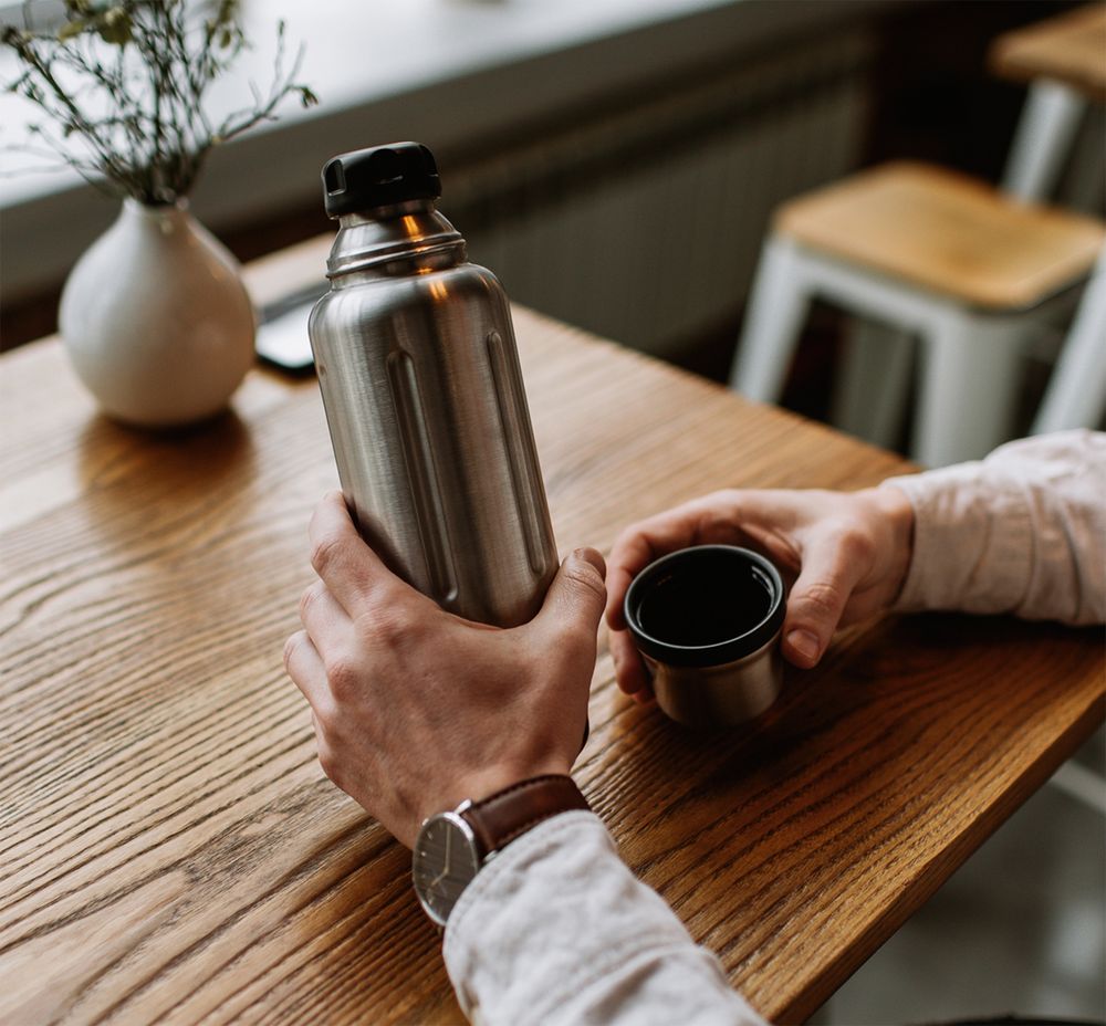 Термос Flask 470, вакуумный, стальной матовый — изображение 8