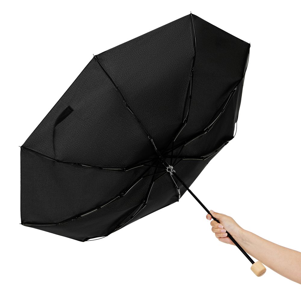 Зонт складной Nature Mini, черный — изображение 9