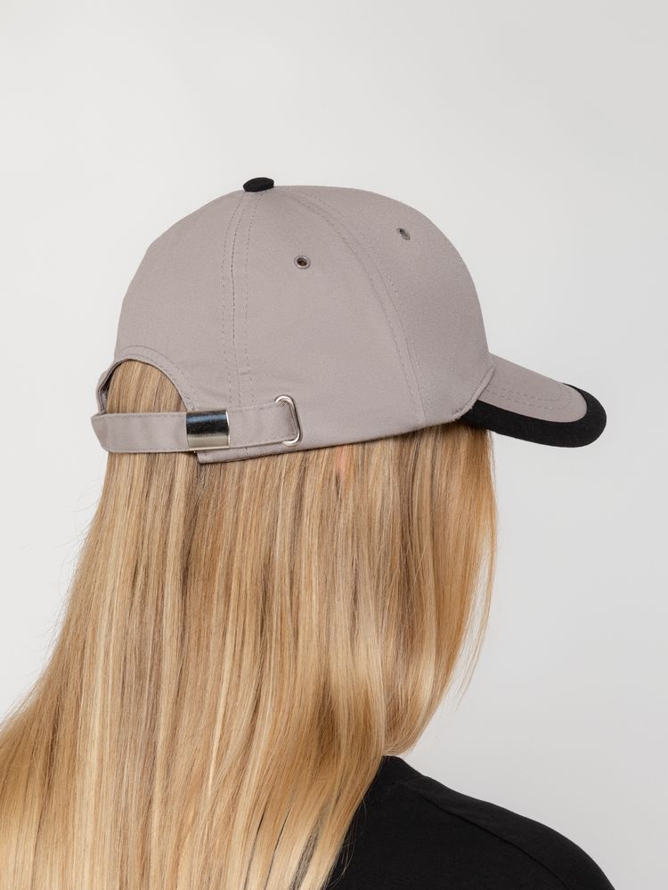 Бейсболка Honor, серая с черным кантом — изображение 7