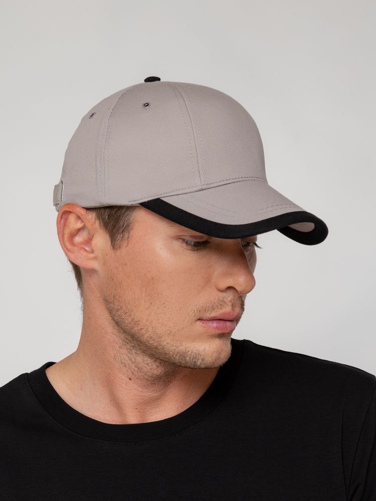 Бейсболка Honor, серая с черным кантом — изображение 8