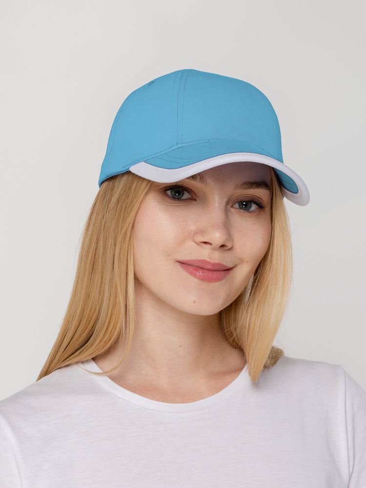 Бейсболка Honor, голубая с белым кантом — изображение 6