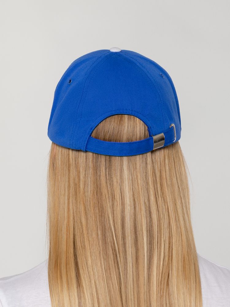 Бейсболка Honor, ярко-синяя с белым кантом — изображение 9