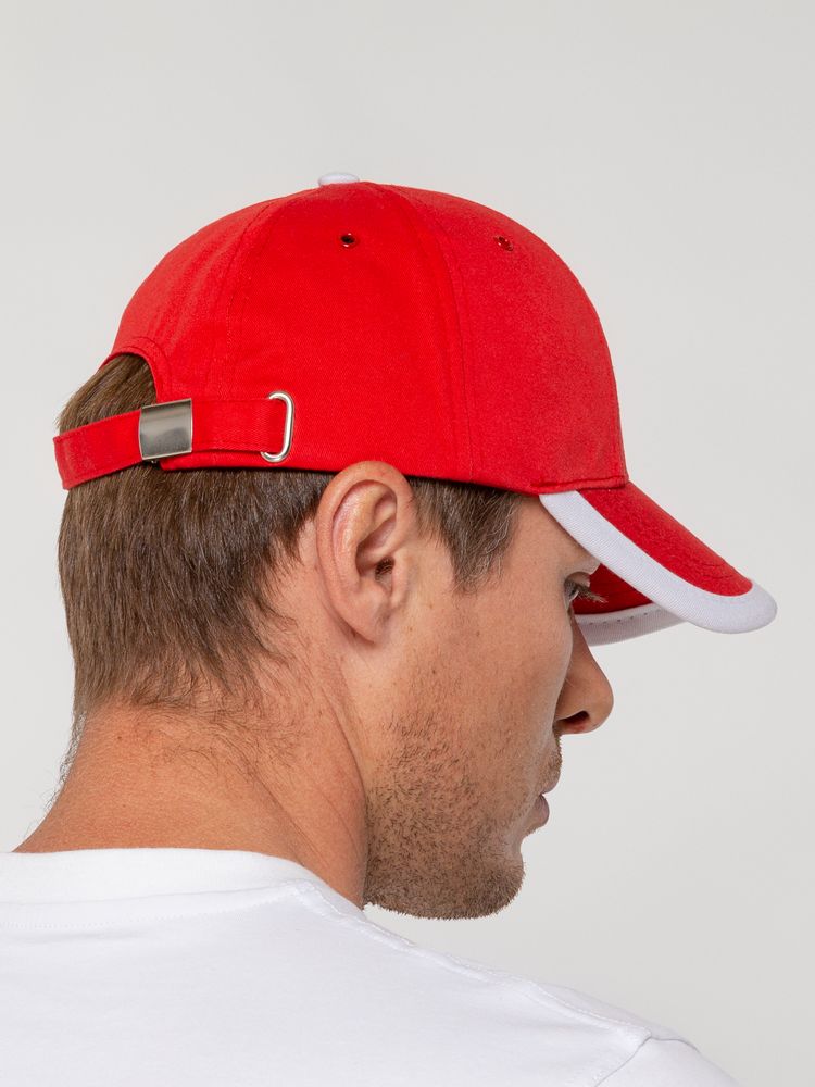Бейсболка Honor, красная с белым кантом — изображение 7