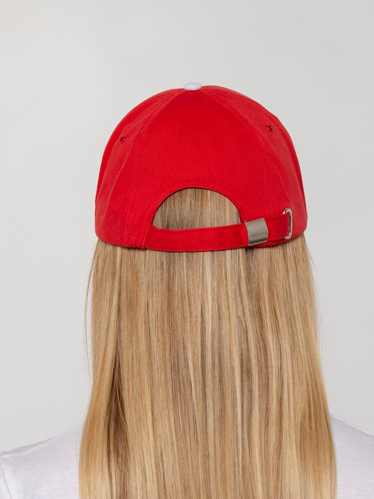 Бейсболка Honor, красная с белым кантом — изображение 9