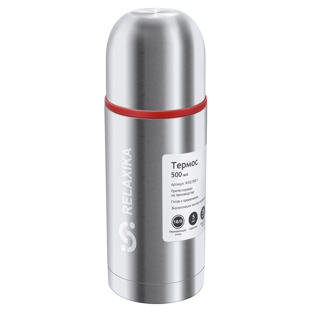 Термос Relaxika Duo 500 в чехле, стальной — изображение 6