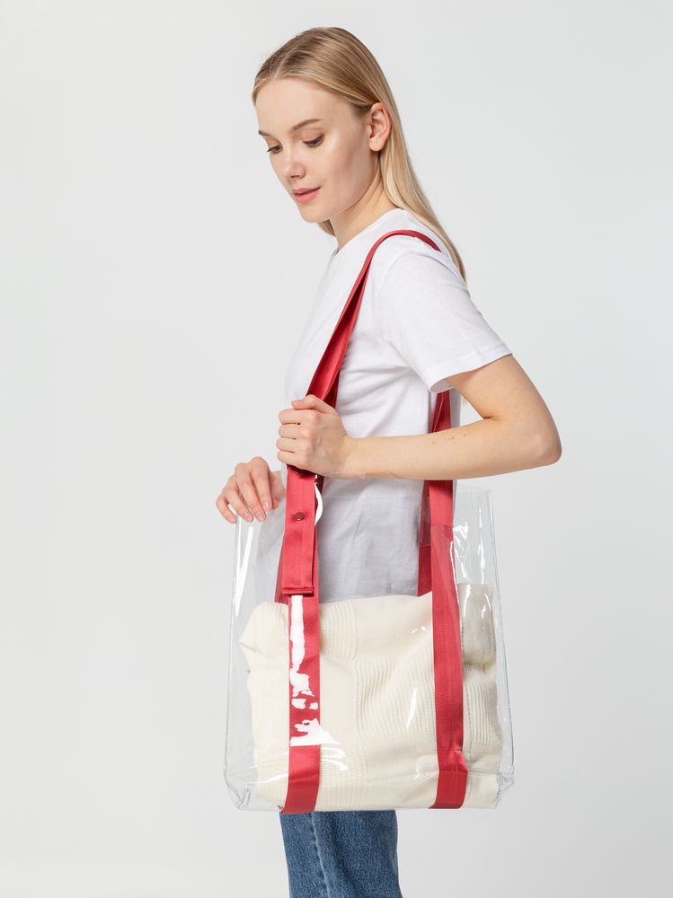 Шопер Clear Fest, прозрачный с красными ручками — изображение 5
