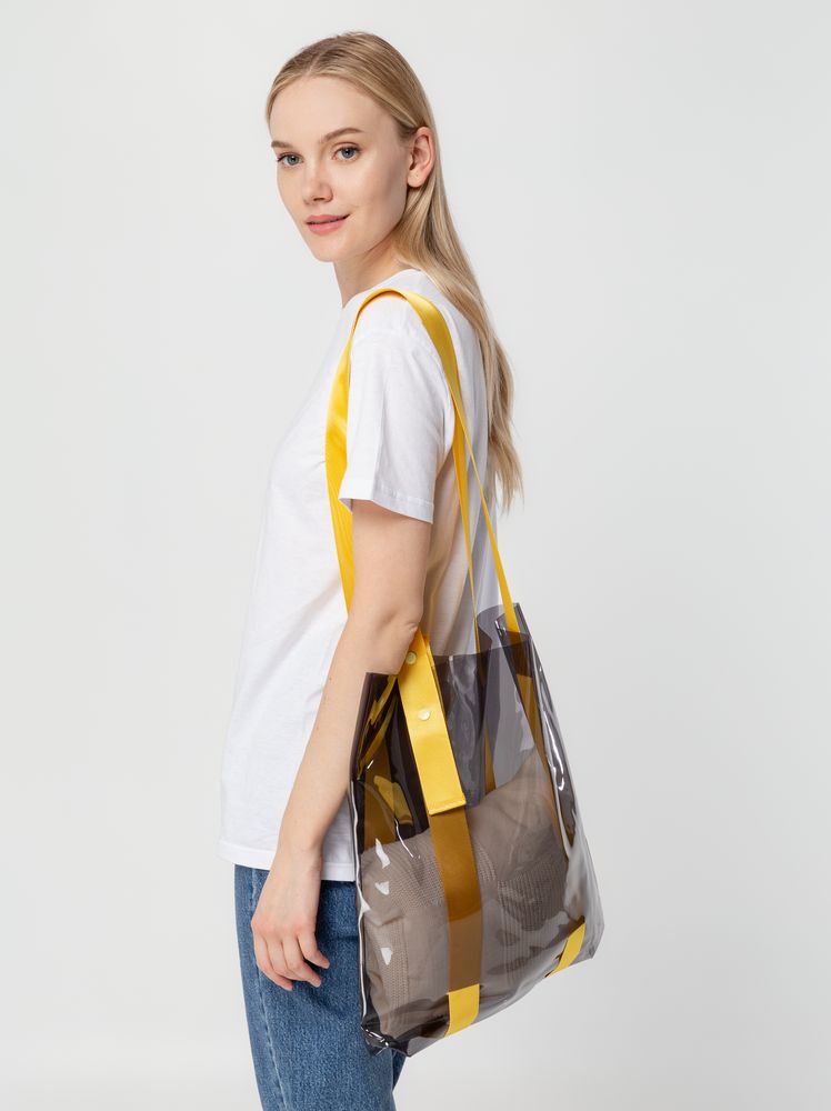 Шопер Clear Fest, прозрачный серый с желтыми ручками — изображение 7