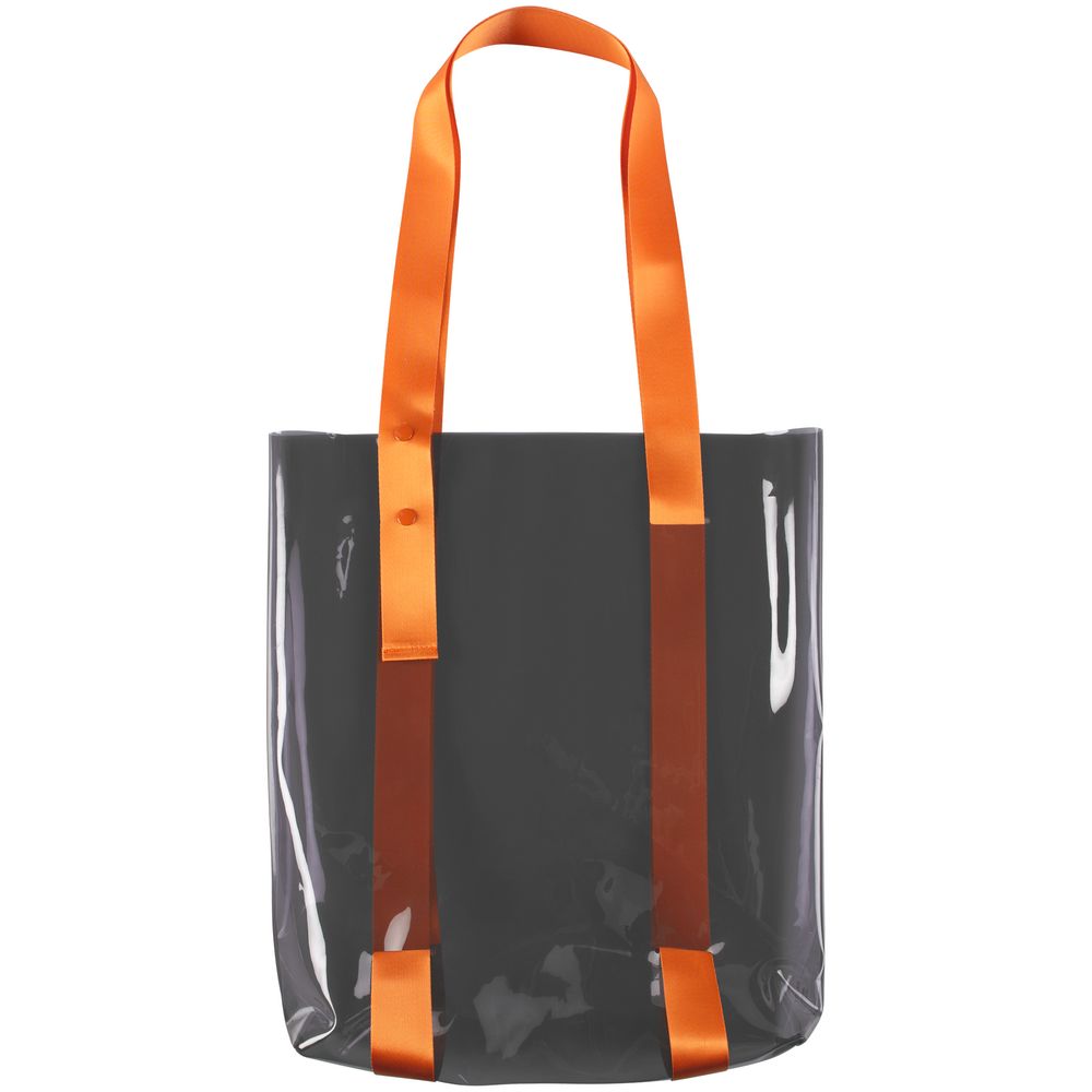 Шопер Clear Fest, прозрачный серый с оранжевыми ручками — изображение 2