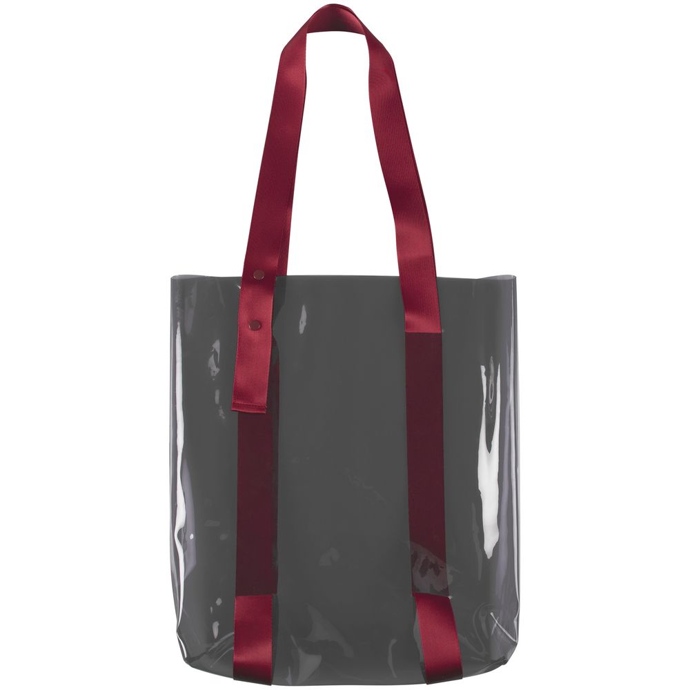 Шопер Clear Fest, прозрачный серый с красными ручками — изображение 2