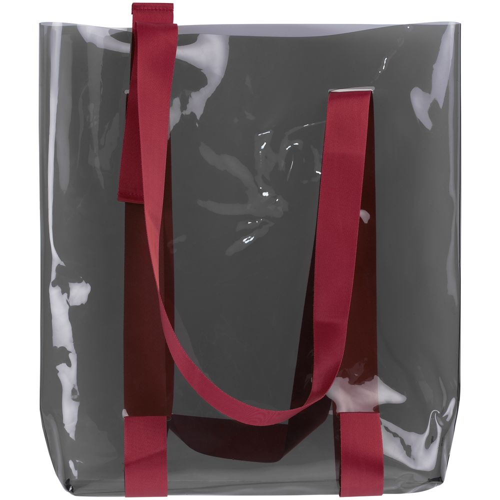 Шопер Clear Fest, прозрачный серый с красными ручками — изображение 3