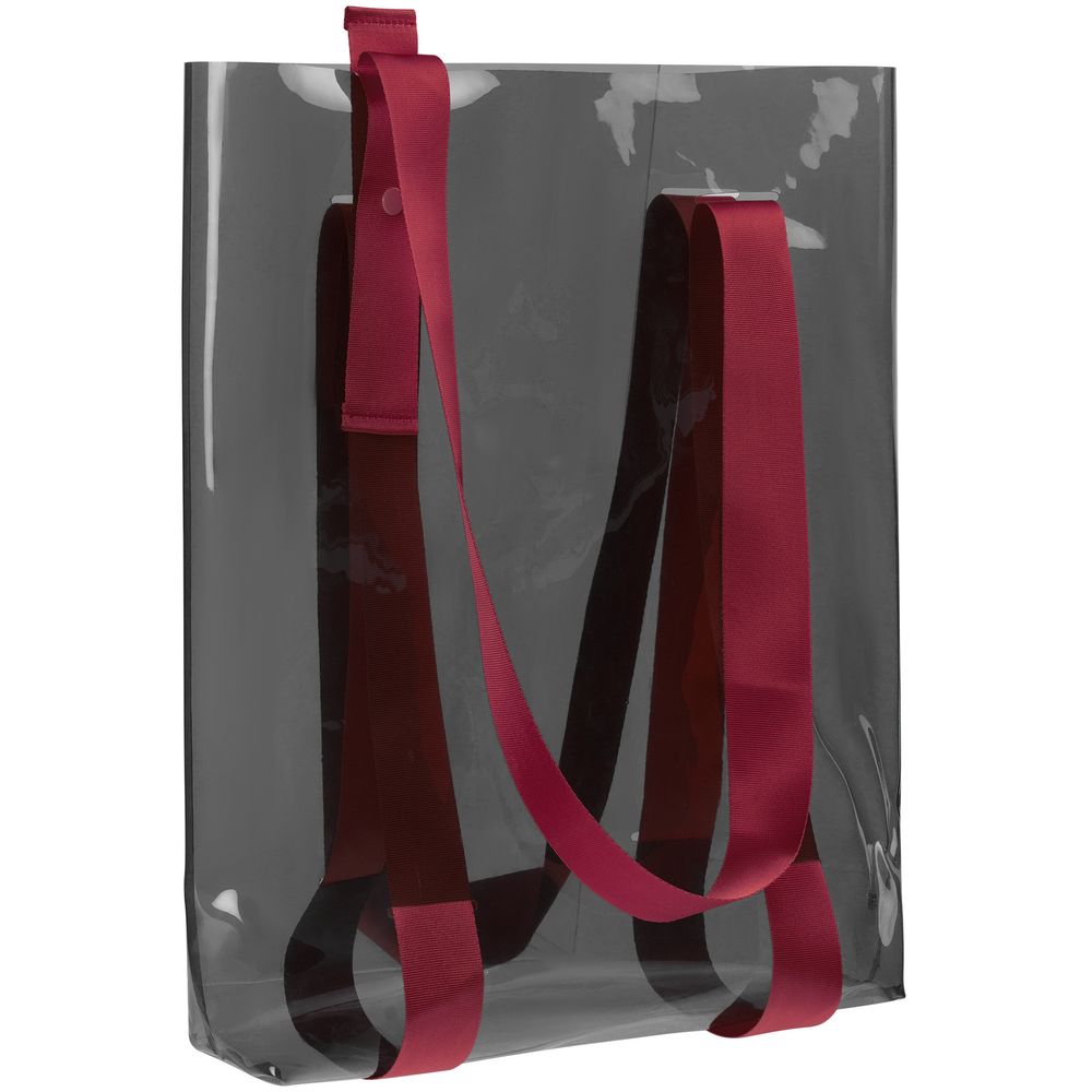 Шопер Clear Fest, прозрачный серый с красными ручками — изображение 4