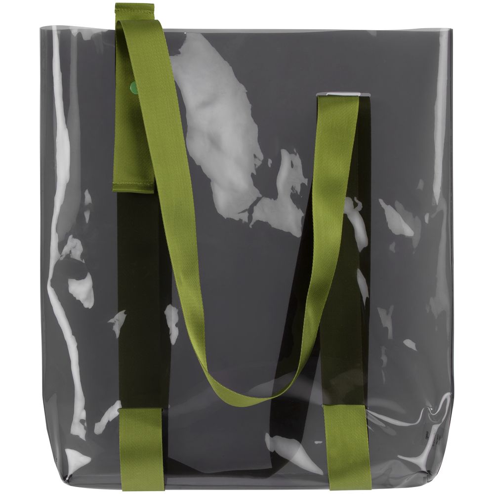 Шопер Clear Fest, прозрачный серый с зелеными ручками — изображение 3