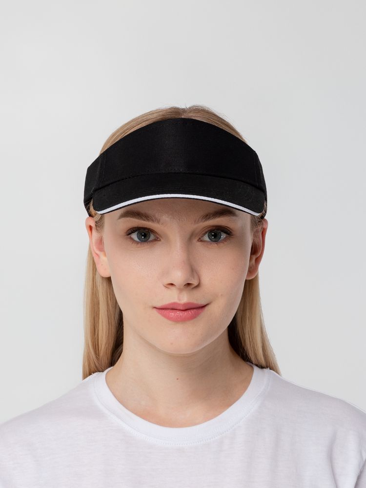 Козырек Active, черный с белым кантом — изображение 10