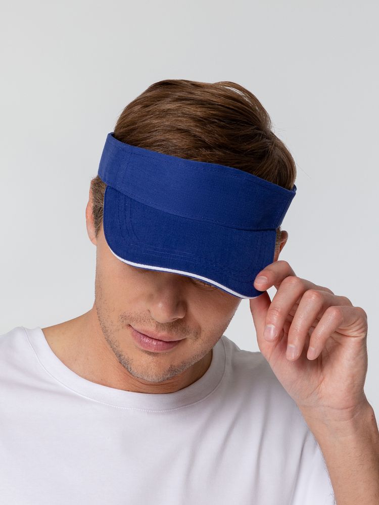 Козырек Active, ярко-синий с белым кантом — изображение 7