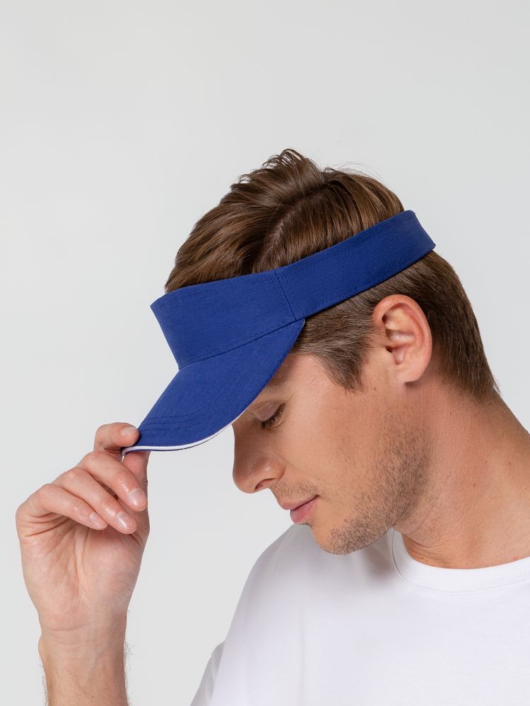 Козырек Active, ярко-синий с белым кантом — изображение 8