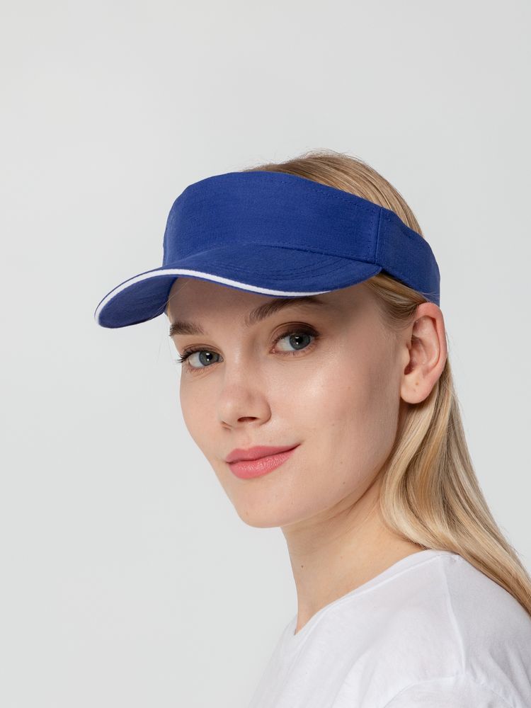 Козырек Active, ярко-синий с белым кантом — изображение 10