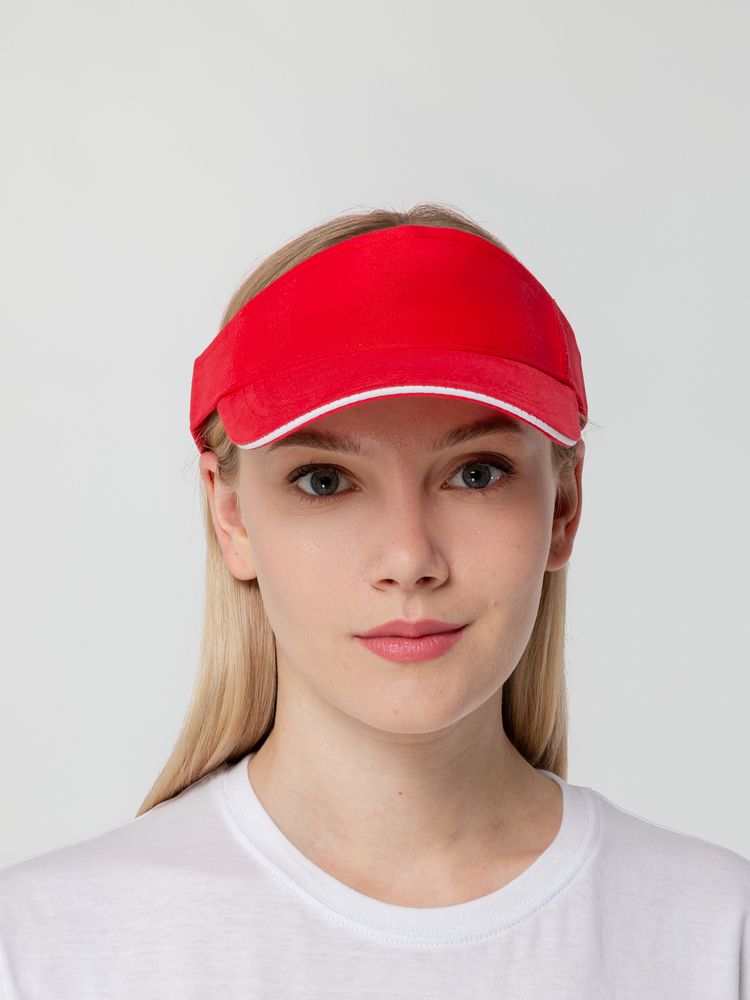 Козырек Active, красный с белым кантом — изображение 10