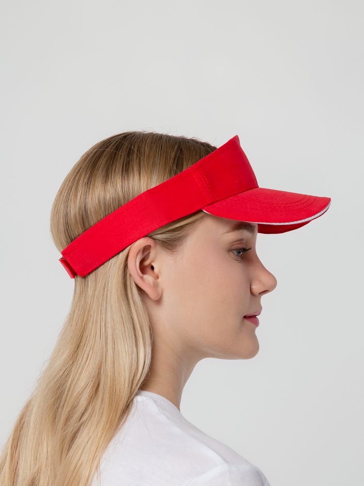 Козырек Active, красный с белым кантом — изображение 11