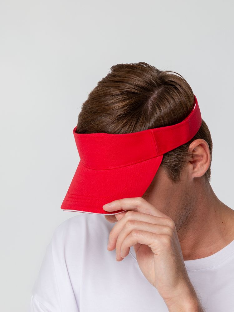 Козырек Active, красный с белым кантом — изображение 7